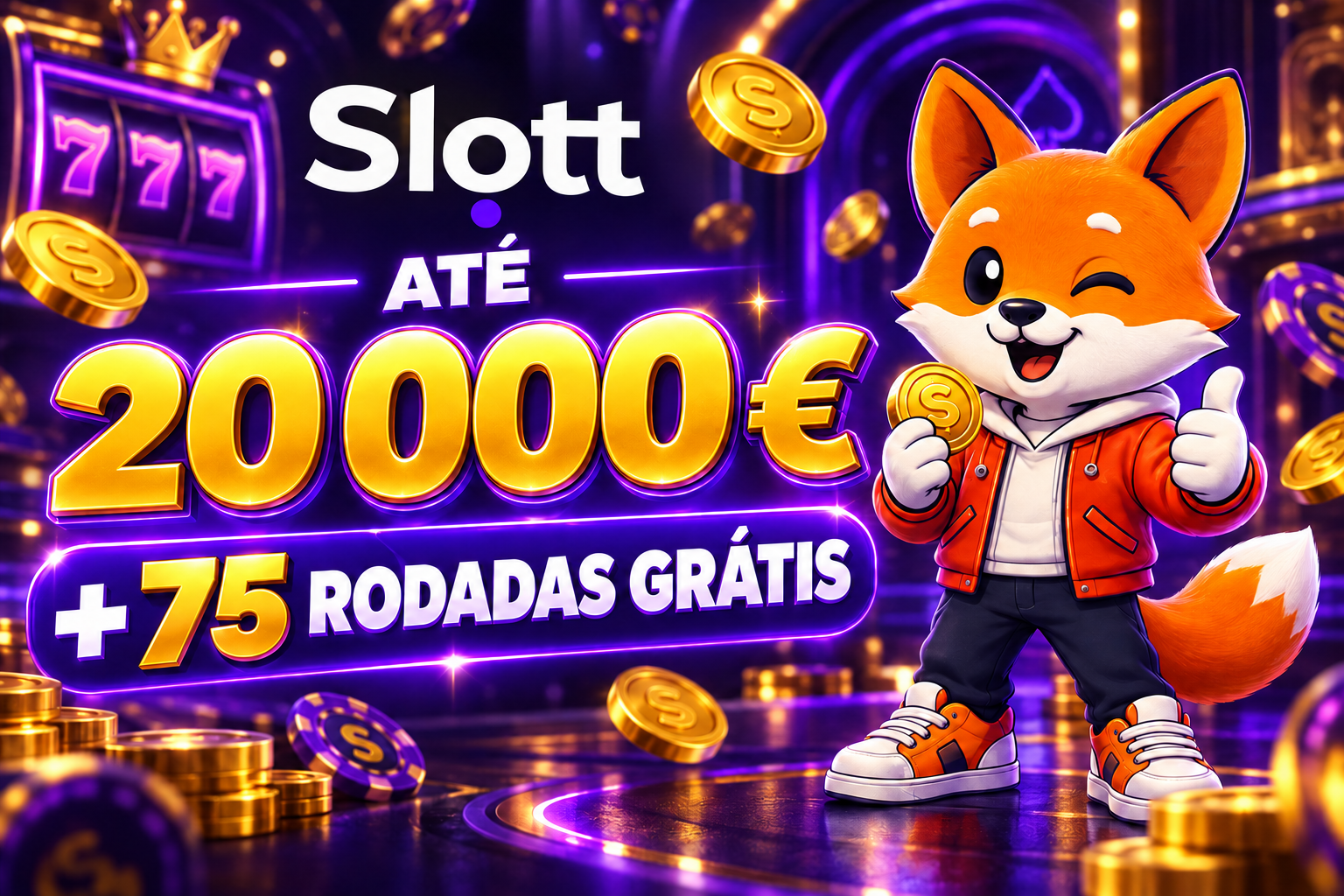 Slott — Até 20 000 € + 75 rodadas grátis